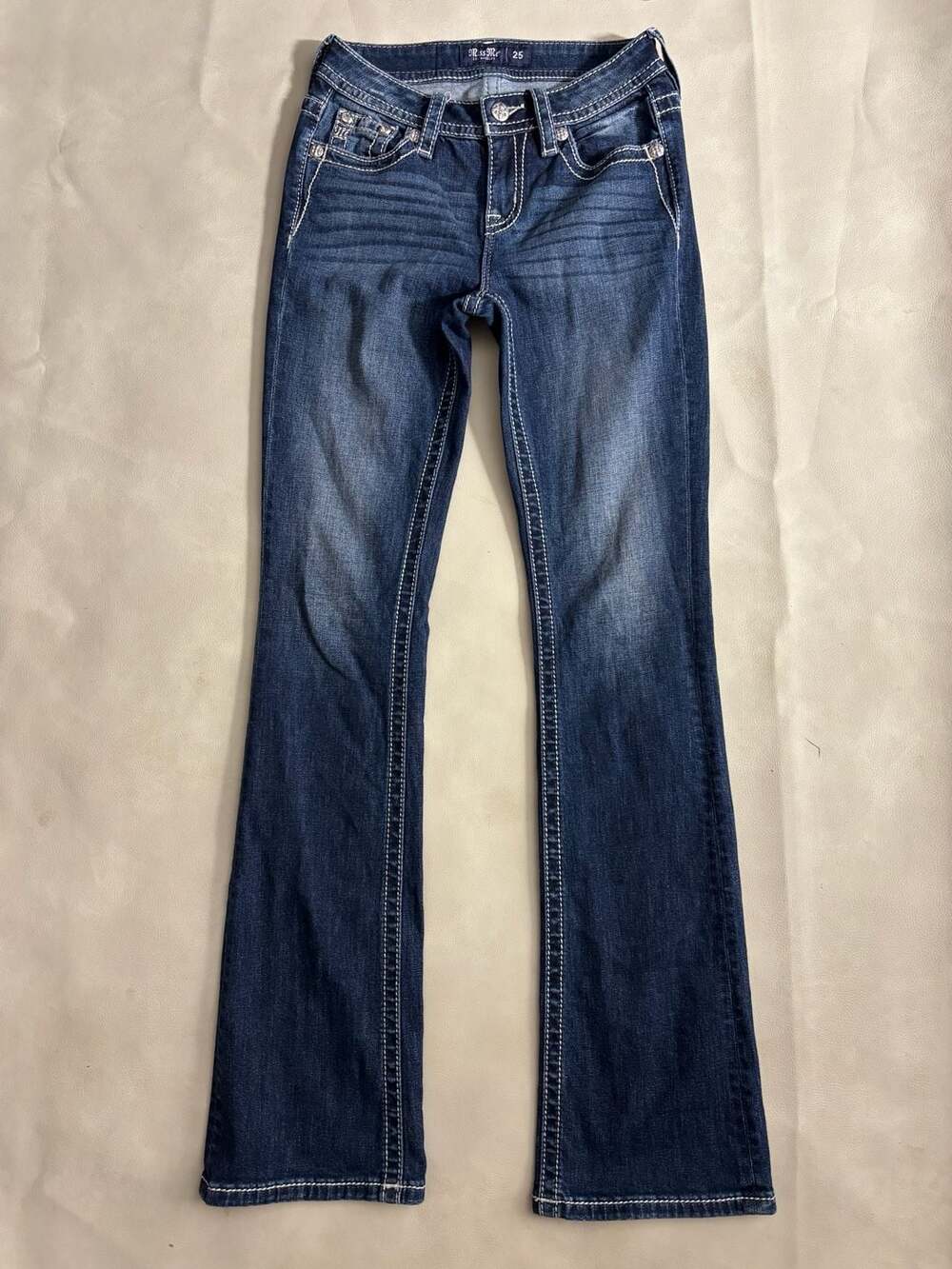 Miss Me Mid-Rise Boot Jeans Size 25 Blue Denim